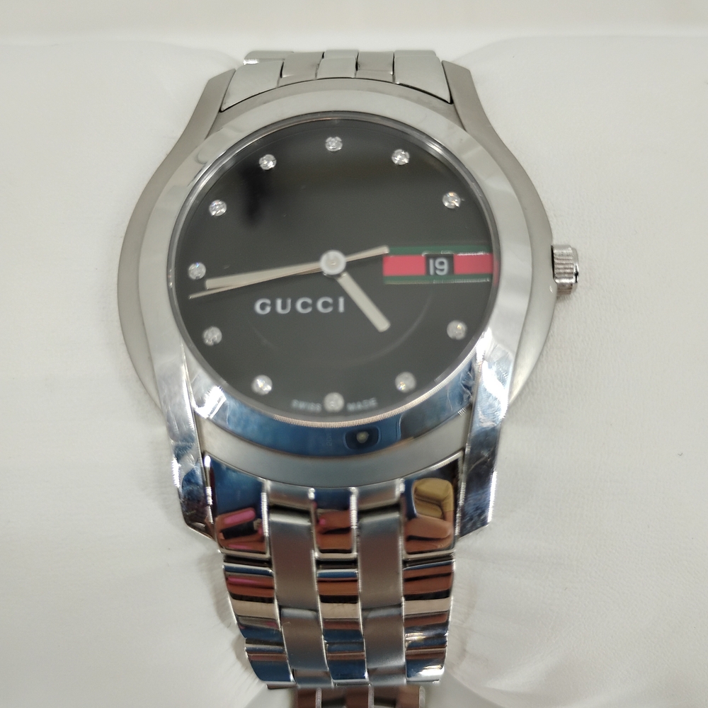 GUCCI SWISS Quartz Men's Watch - Diamond Hour Markers